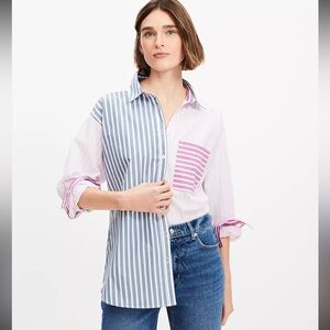 Striped Poplin Everyday Oversized
Pocket Shirt